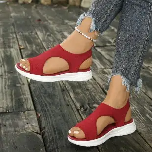 2026 Summer New Women's Open toed Sandals Outdoor Fashion Breathable Comfortable Slope Heel Casual Sandals product view