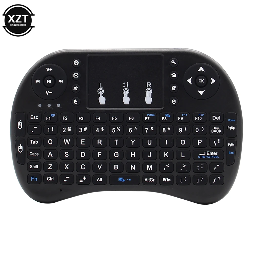 I8 2.4G Mini Wireless Keyboard Backlit English Russian Air Mouse Touchpad Remote Control For Laptop TV BOX USB Receiver detail