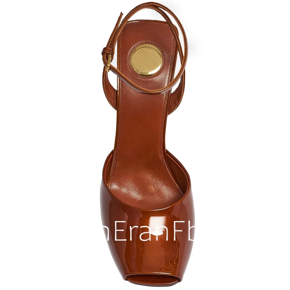 Summer New Slope High Heel Sandals Fish Mouth Thick Bottom High Heel Shoes Fashion Party Sexy Women's Large Sandals detail