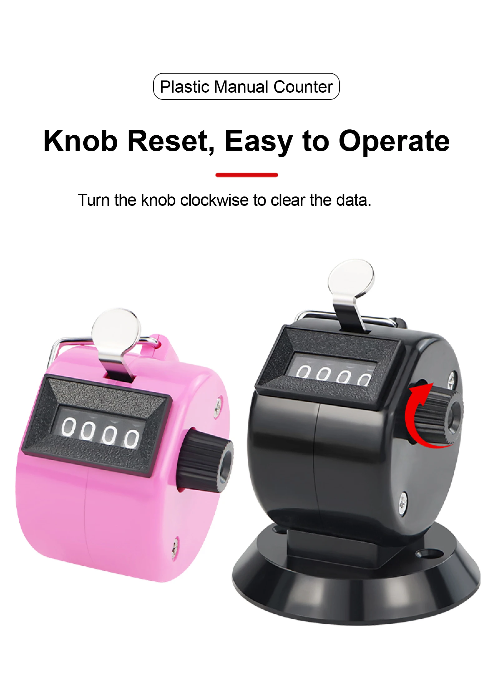 Manual Counter Mechanical Tally Handheld Rotary Clicker Counter Resettable People Counting Warehouse Golf Inventory Tool detail