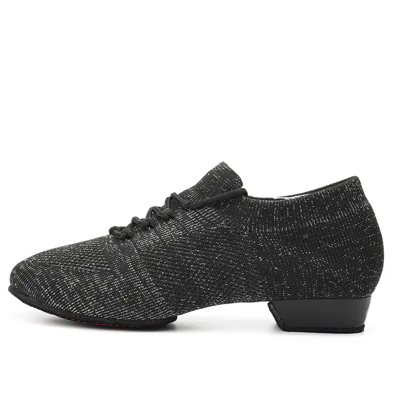 Women Dance Shoes Knitted Teacher Shoes Soft sole Low Heel Latin Training Shoes Ballet Dance Shoes Jazz Ballroom Sneakers Girls product view