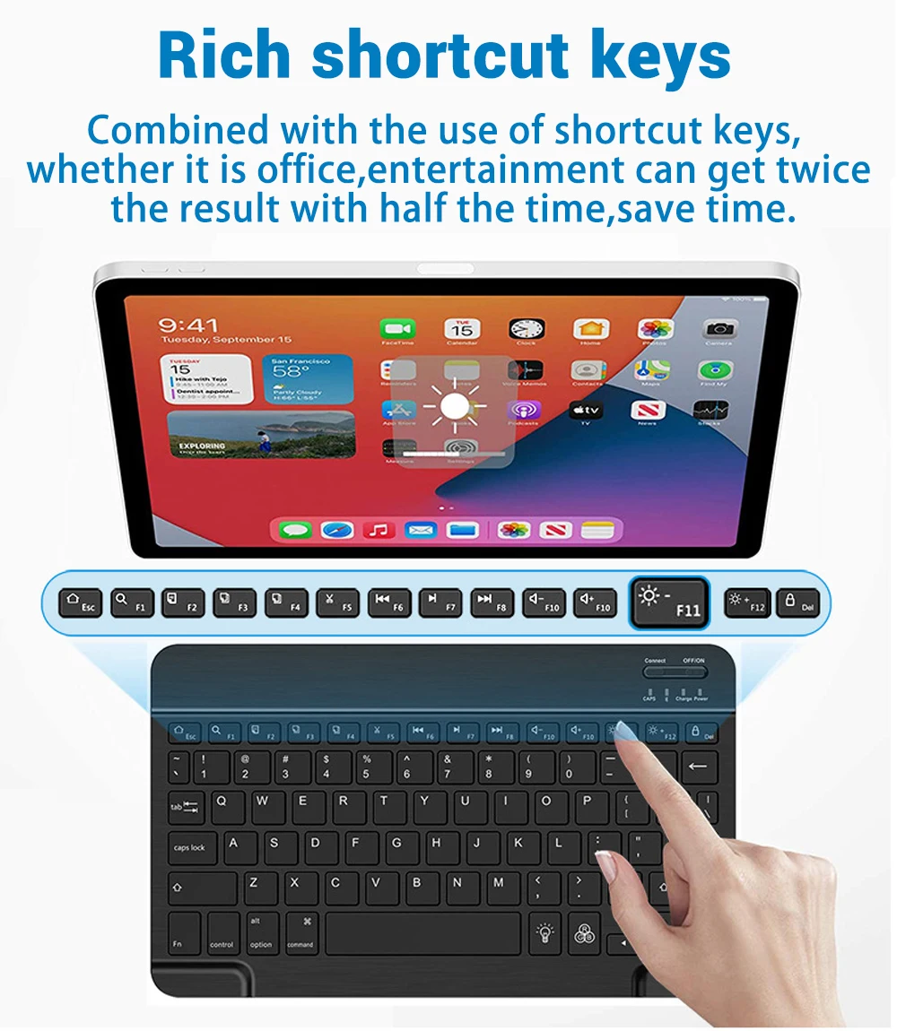 2026 New Bluetooth Keyboard Mouse For iPad Xiaomi Samsung Android iOS Windows Tablet Phone Mini Wireless Keyboard Spanish Hebrew detail