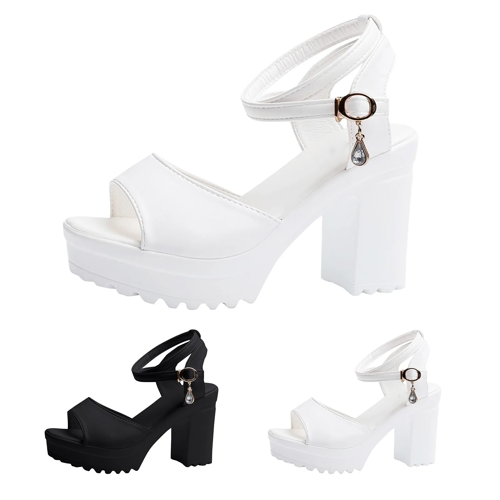 Women Fish Mouth Platform High Heels Wedges Buckle Slope Sandals Women Shoes Woman Platform High Heels Sandals High Heels detail