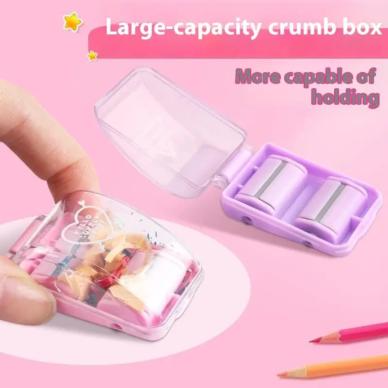 1Pc Cute Eraser Manual Desktop Sweeper Mini Eraser Crumb Collectors Portable Desktop Vacuum Cleaner Students Gif detail