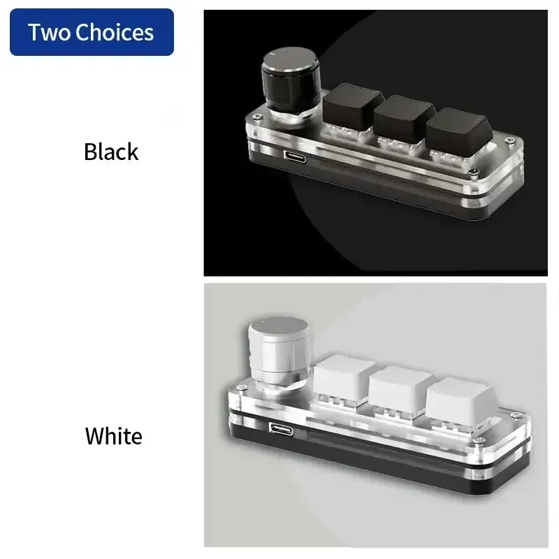 Mini Mechanical Keyboard 3 Keys 1 Knob USB RGB Macro Keyboard Gaming Custom Programming Knob Keyboard Portable For Photoshop product view