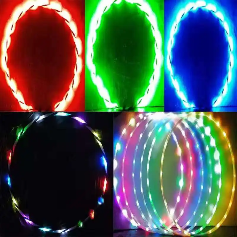 2026 Gym Fitness Multi Color Lighting Perfect For Festivals LED Hula Sport Hoop detail