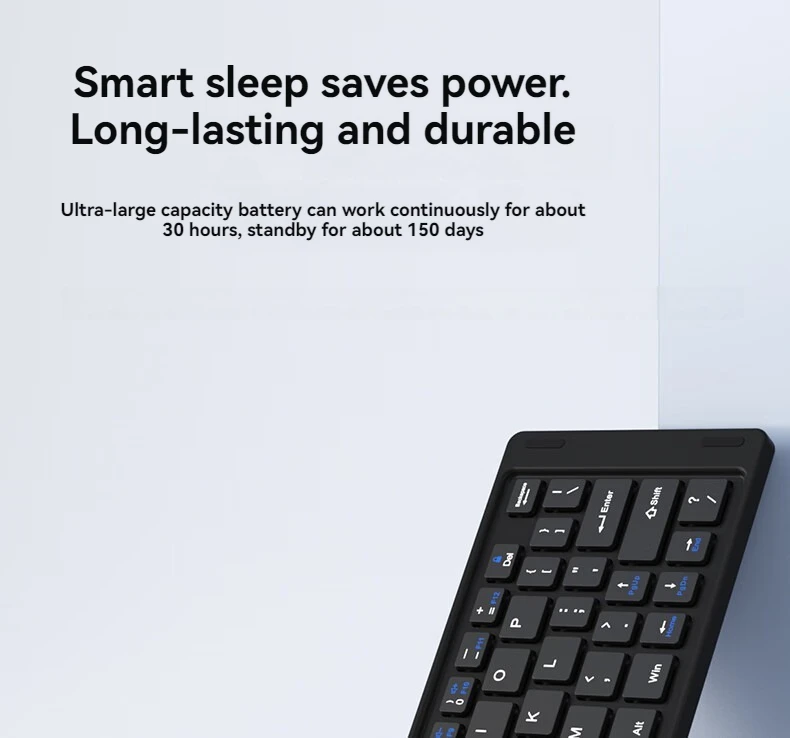 New Foldable Wireless Keyboard Slim Portable Bluetooth Keyboard Rechargeable Folding Keyboard for IOS Windows Android For Ipad detail