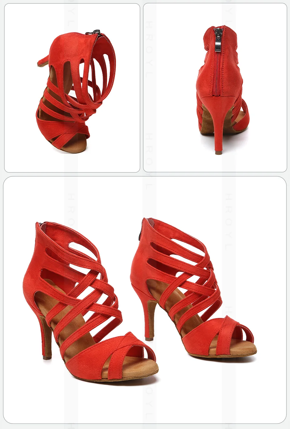 Red Women Heels for Dancing Latin Dance Shoes Girls Ladies Tango Latin Dance Shoes Ballroom Salsa Performance Shoes Party Shoes detail