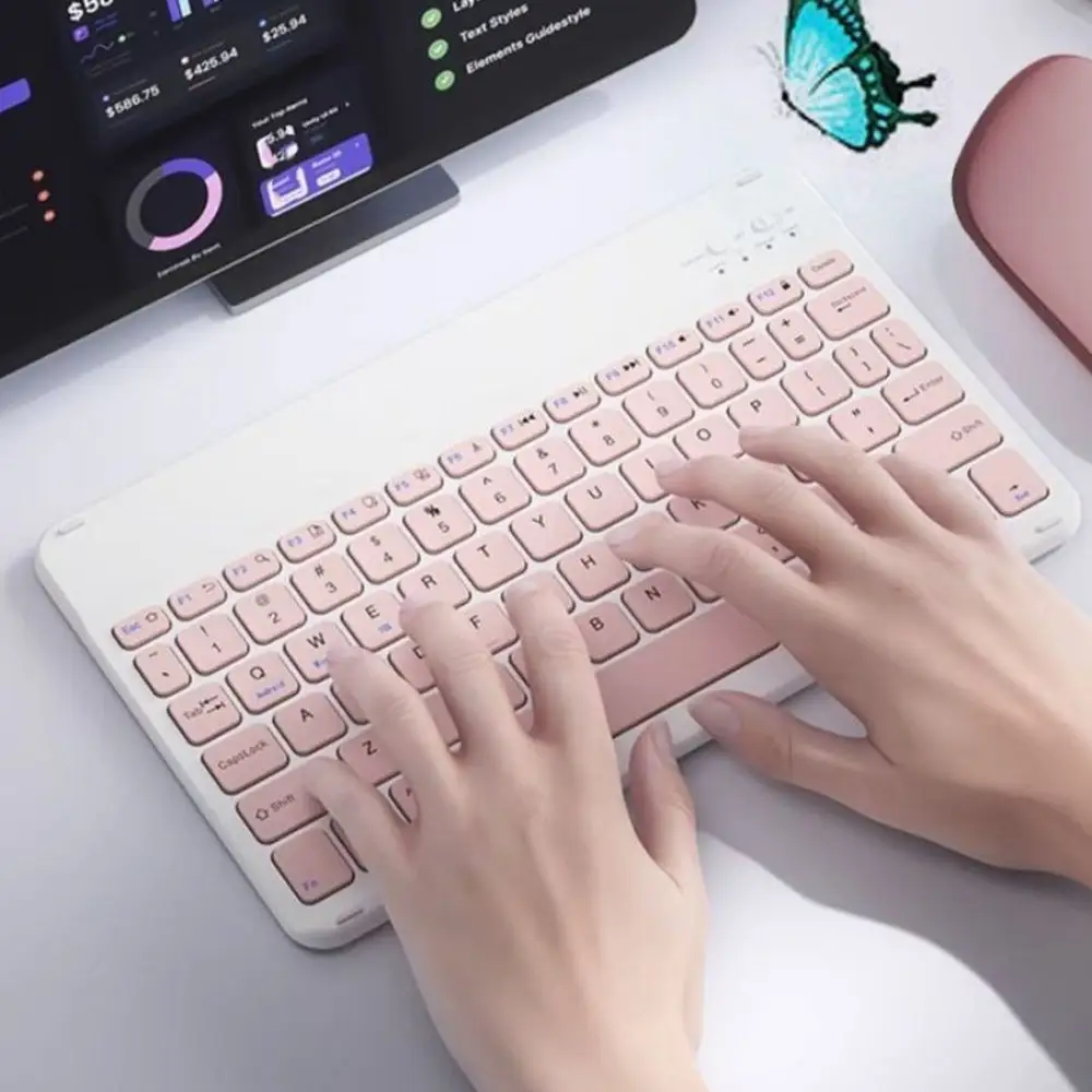 Ultra Thin 10 Inch Bluetooth Keyboard Rechargeable Mini Wireless Keyboard Universal Portable Portable Keyboard Mobile Use