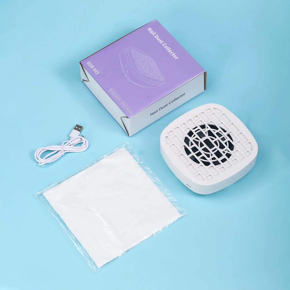 USB Nail Dust Collector Extractor Fan Desktop Vacuum Cleaner With 10pcs Filters Electric Nail Powder Collect Fan Powder Manicure detail