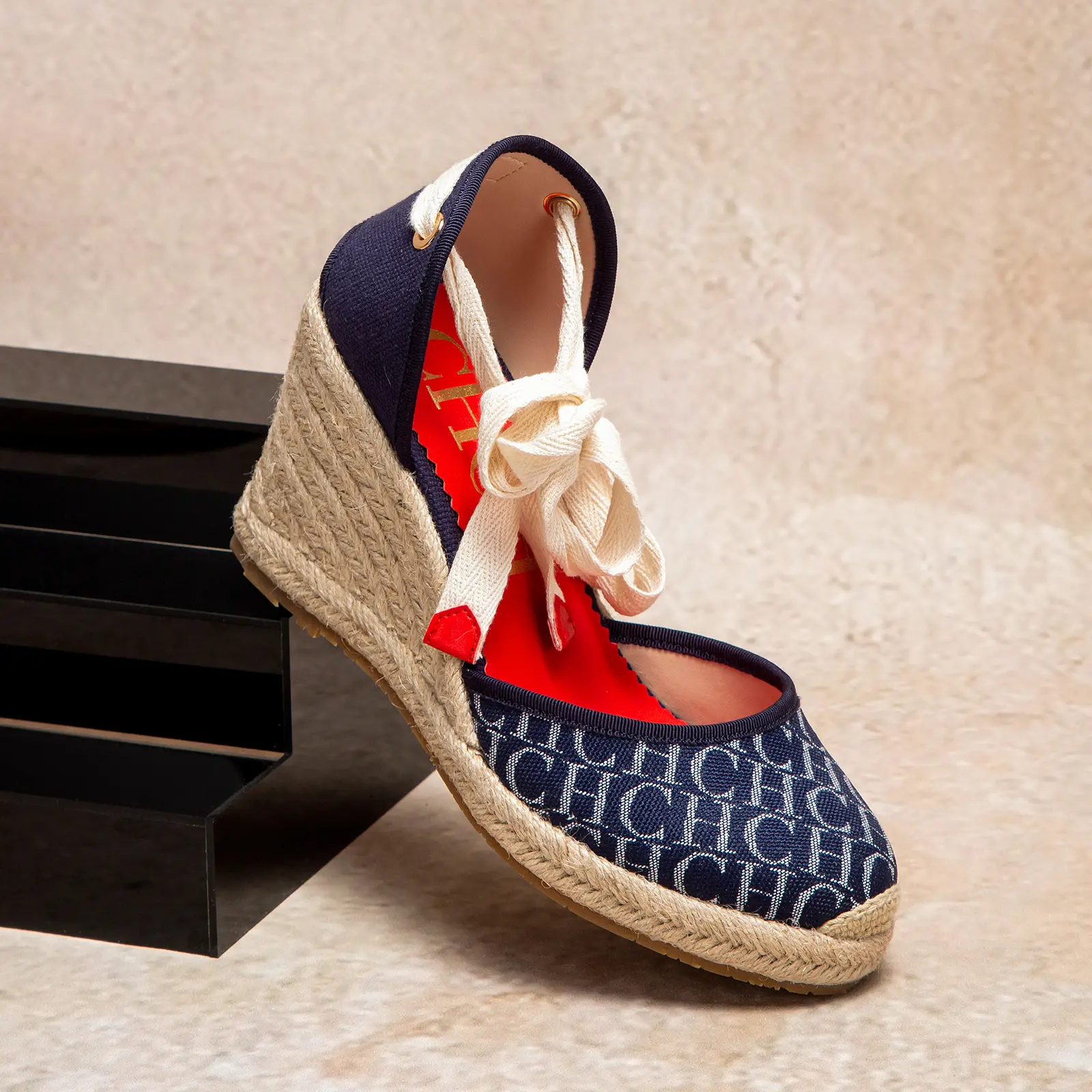 Women's Sandals 2025 New Hemp Bottom Slope Heel Sandals Comfortable and Breathable Holiday Beach Women's Shoes 8CM product view
