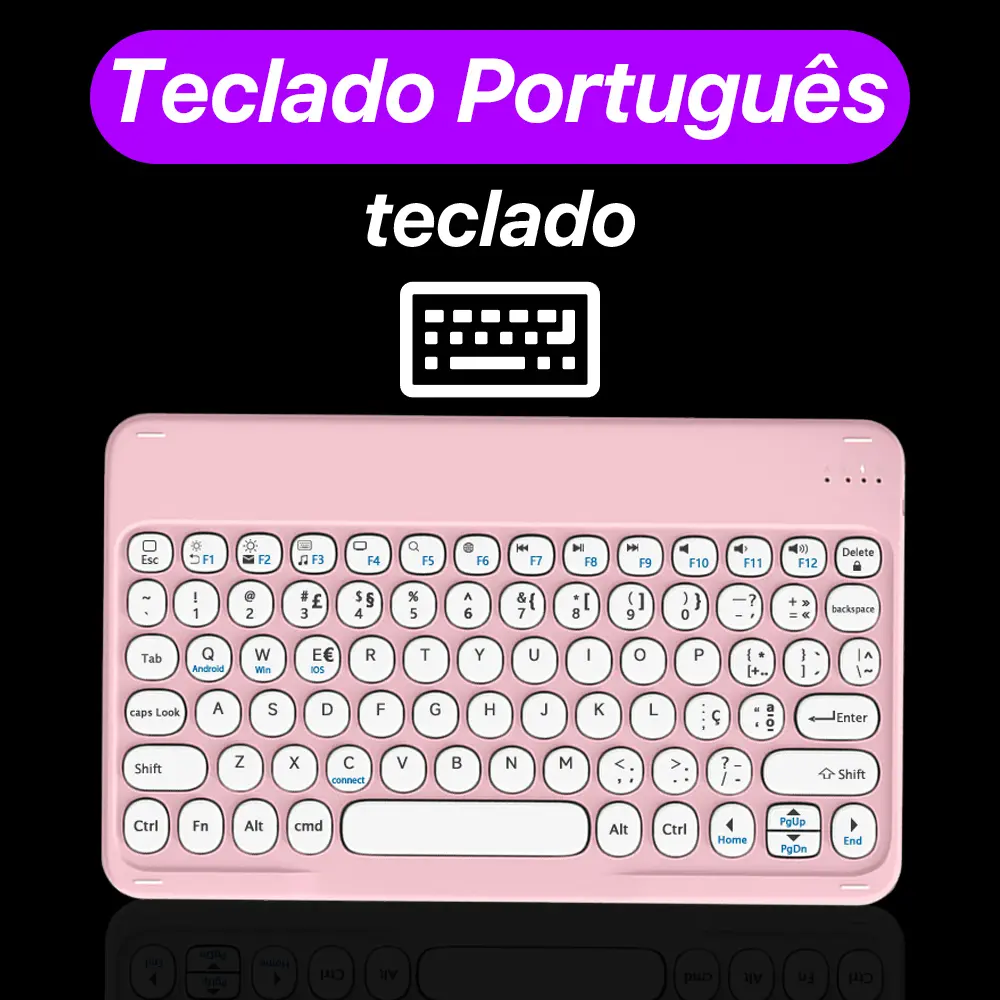 CASEPOKE wireless bluetooth round key silent keyboard suitable For Samsung Xiaomi Google Huawei iPad mobile  keyboard and mouse product view