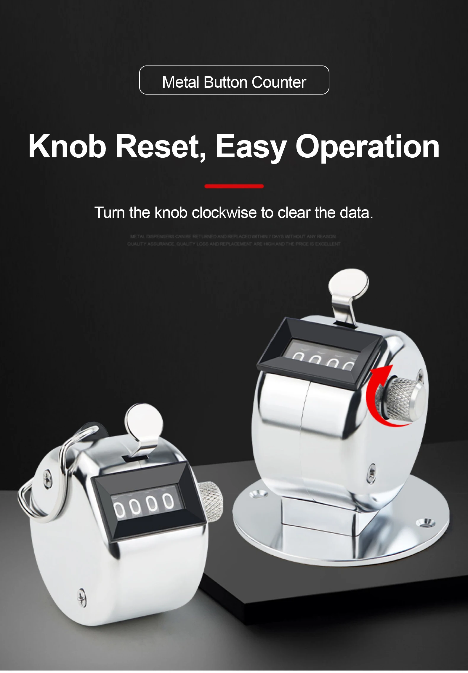 4 Digit Handheld Mechanical Tally Counter Clicker for Events Crowd Counting Warehouse Attendance 09999 No Battery detail