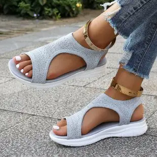 2026 Summer New Women's Open toed Sandals Outdoor Fashion Breathable Comfortable Slope Heel Casual Sandals product view