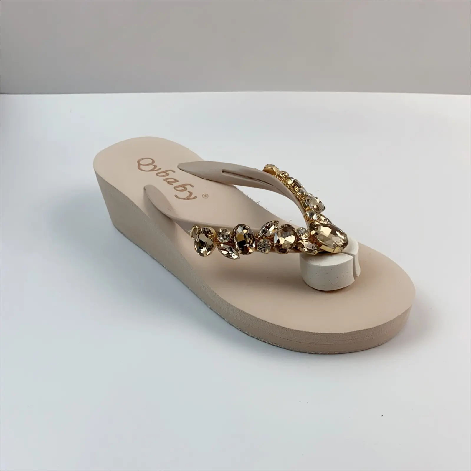 Diamond Slippers Women Summer Outdoor Wear Beach Shoes Sandals Womens Sexy Shoes Slope Heel Flip Flops for Women Chanclas Mujer product view