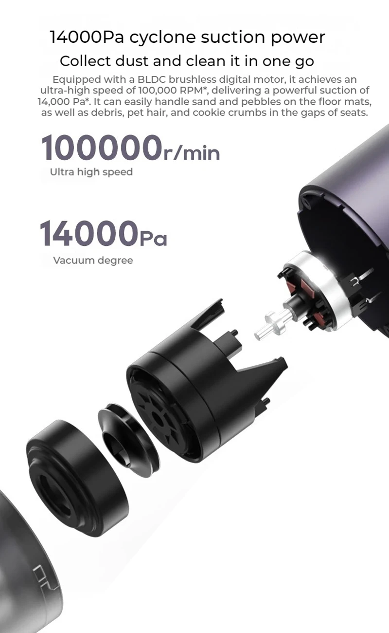 Original Dreame E10 Car Vacuum Cleaner 14000Pa Large Suction Portable Vacuum Cleaner Desktop Sofa Handheld Wireless Dust Cleaner detail