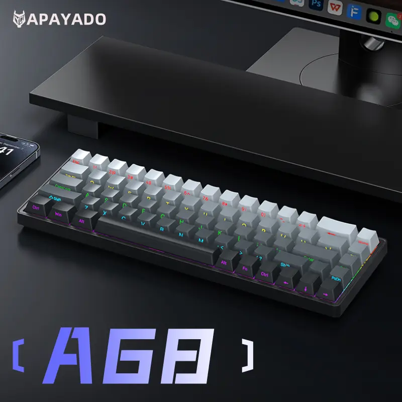 APAYADO A68 Wired Mechanical Keyboard Compact Layout Hot Swappable Blue/Red Switches RGB Backlight Full Key Rollover Type-C product view
