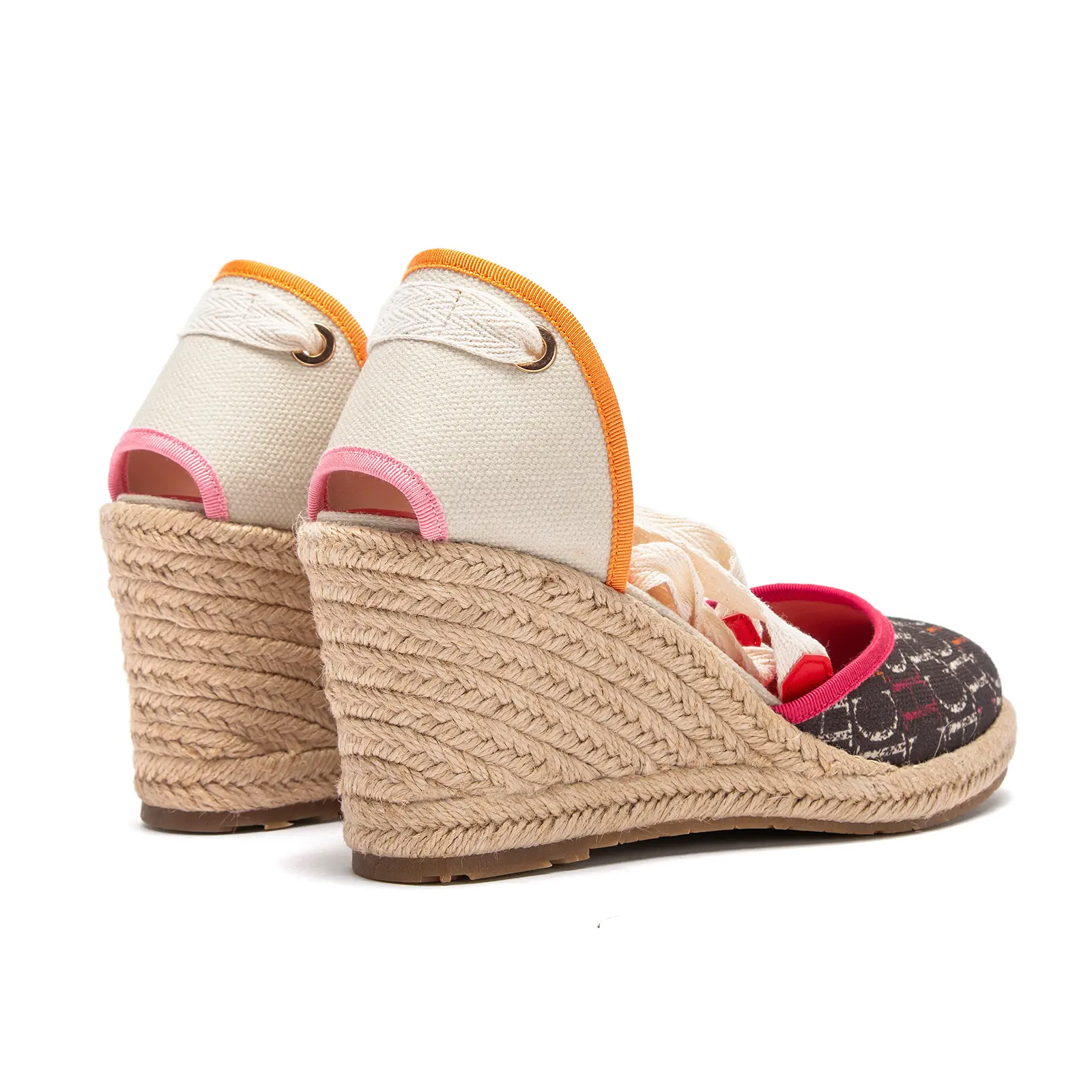 Women's Sandals 2025 New Hemp Bottom Slope Heel Sandals Comfortable and Breathable Holiday Beach Women's Shoes 8CM product view