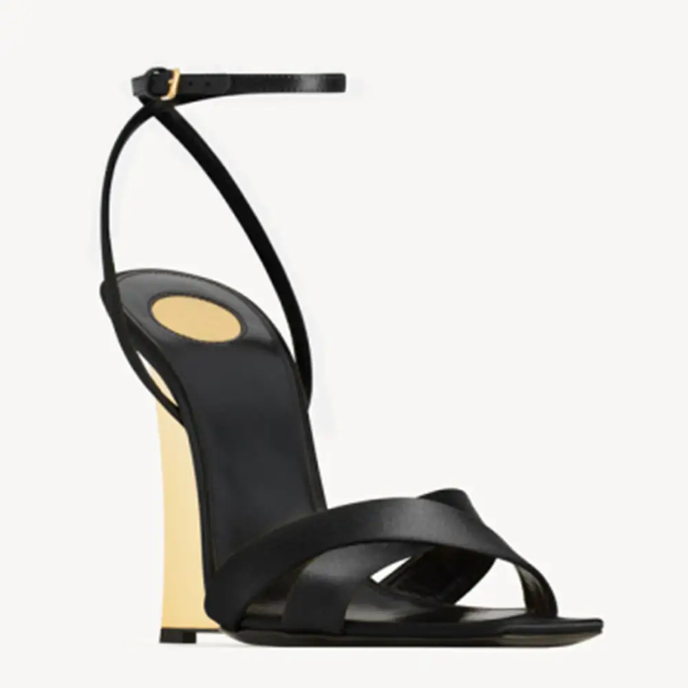2025 Summer New Slope Heel Pointed High Heel Sandals Wedding Fashion Show Party Women's 34-44 Large Sandals