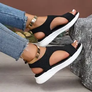 2026 Summer New Women's Open toed Sandals Outdoor Fashion Breathable Comfortable Slope Heel Casual Sandals product view