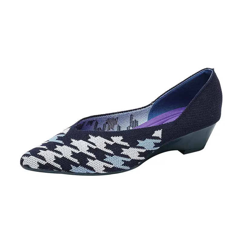Slope heeled women's shoes fly woven casual single shoes product view
