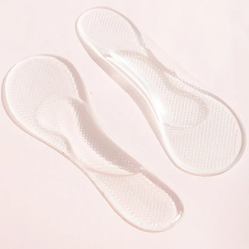 1 Pair Soft Silicone Suede Forefoot Shoe Inserts Thickened Arch Support Self‑Adhesive Anti‑Slip Invisible Foot Pads For High Hee detail