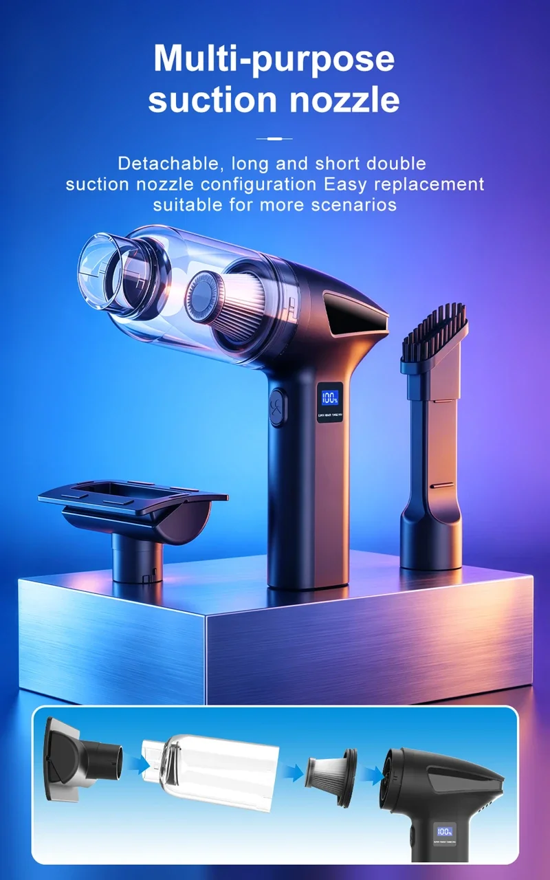 Cordless Handheld Vacuum Household Car Wet Dry Dust Buster USB Rechargeable Portable High-power Dual-use Vacuum Cleaner detail
