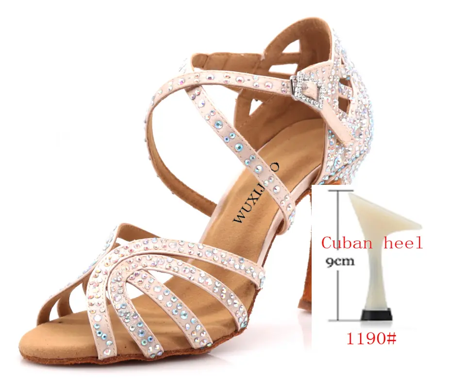 WUXIJIAO Jazz Shoes Latin Dance Shoes Female Latin Salsa Girl Casual Shoes Silver Bronze Skin product view