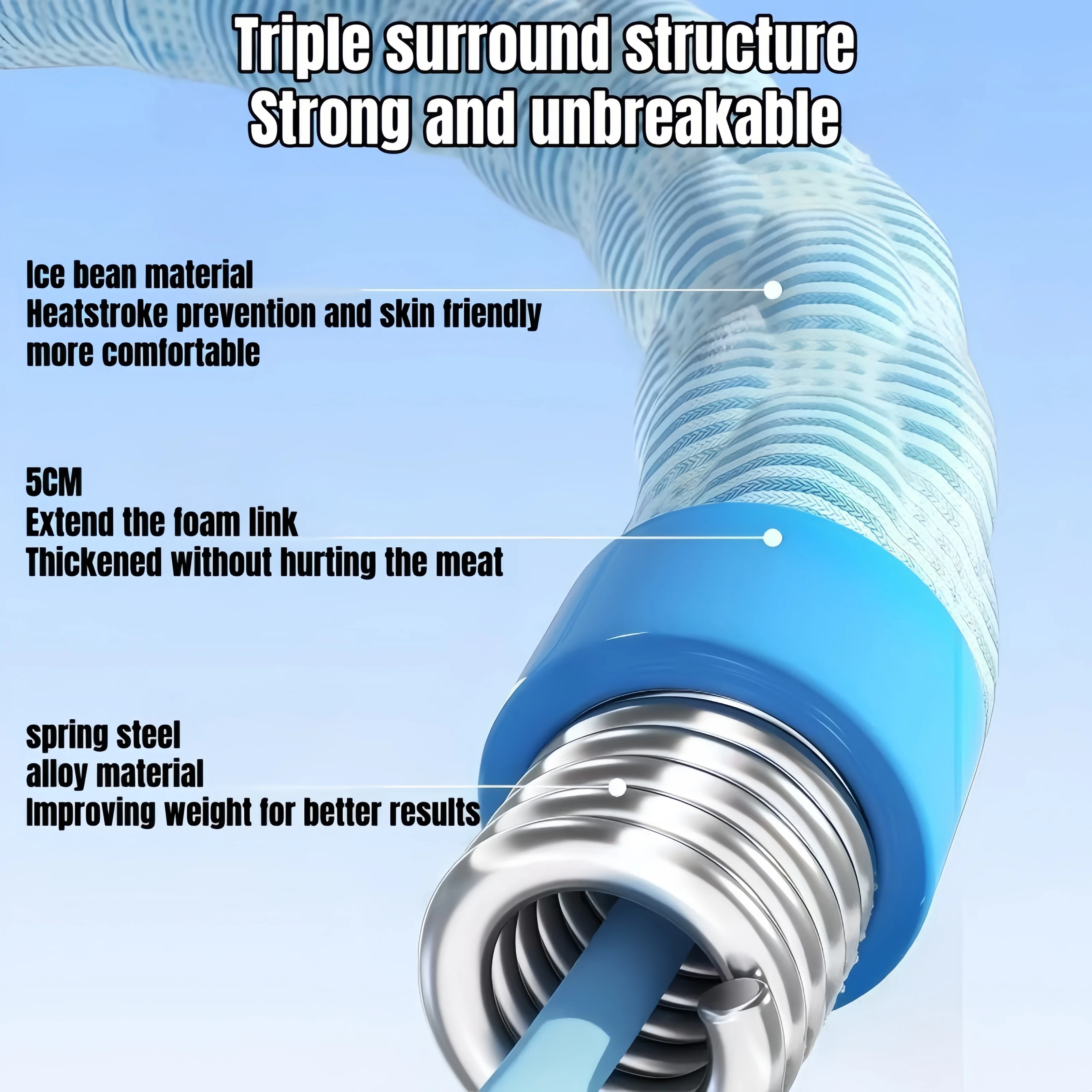 Flexible Hose Spring Hula Hoop, Weight Loss Training Abdomen, Fast Folding Portable Slimming Shaping, Ice Silk Cool Hula Hoop detail