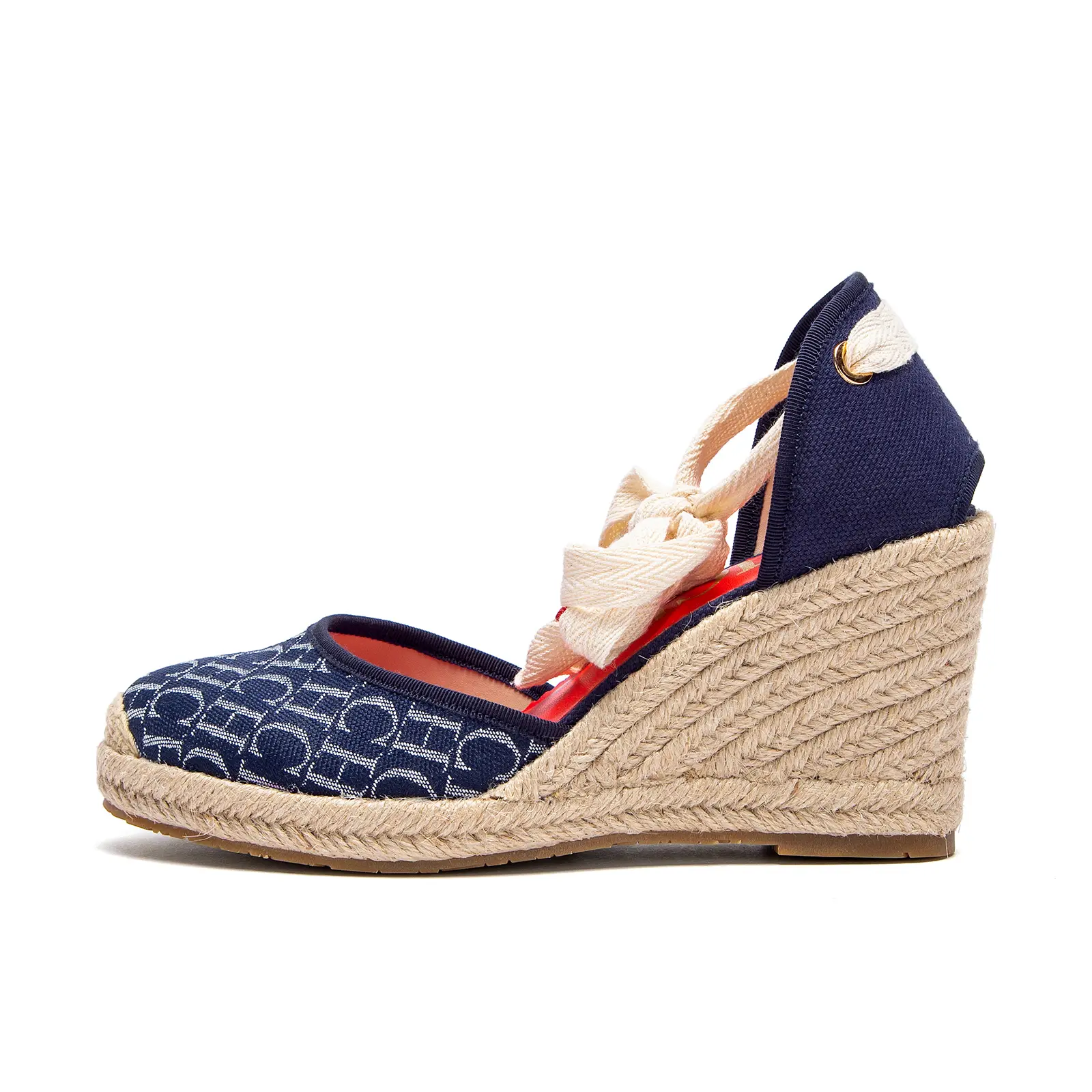 Women's Sandals 2025 New Hemp Bottom Slope Heel Sandals Comfortable and Breathable Holiday Beach Women's Shoes 8CM product view