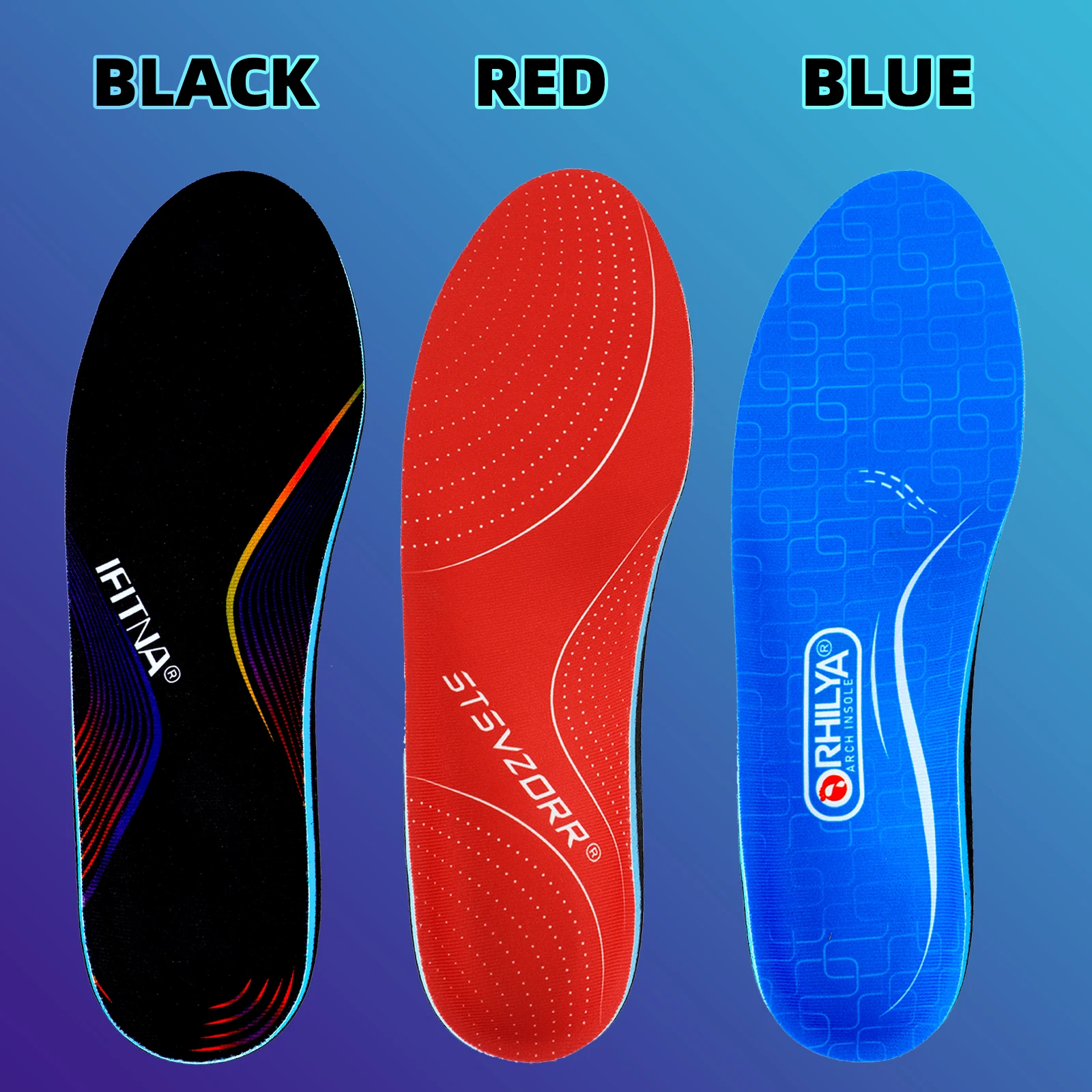 Flat Feet Template Arch Support Orthopedic Insoles,Men Women Plantar Fasciitis Heel Pain Orthotics Insoles Sneakers Shoe Inserts detail