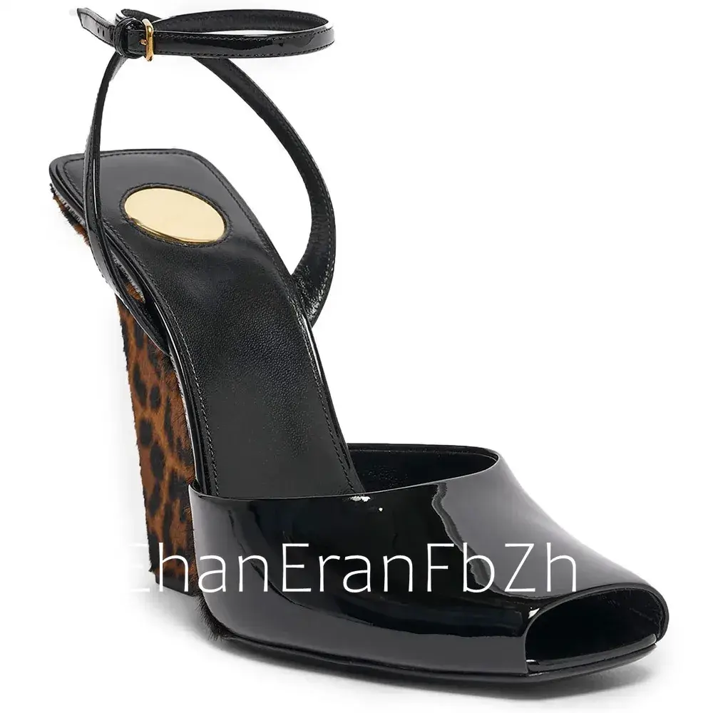 Summer New Slope High Heel Sandals Fish Mouth Thick Bottom High Heel Shoes Fashion Party Sexy Women's Large Sandals