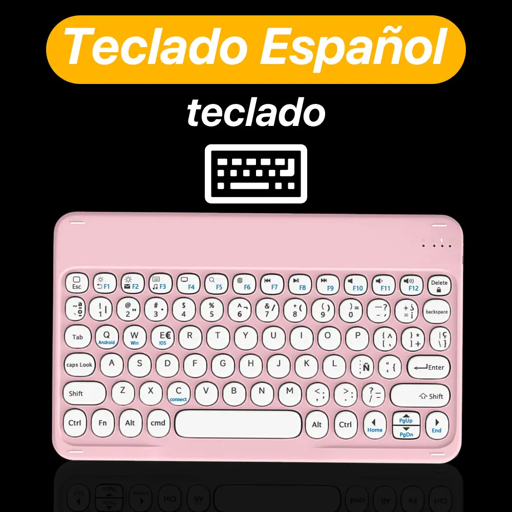 CASEPOKE wireless bluetooth round key silent keyboard suitable For Samsung Xiaomi Google Huawei iPad mobile  keyboard and mouse product view