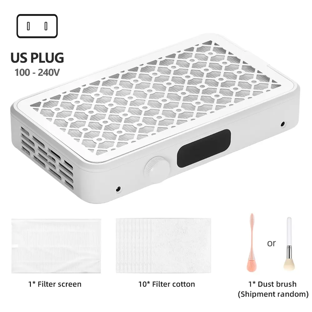 Twin-Turbo Nail Dust Collector Brushless Speed Adjustable Manicure Nail Vacuum Cleaner with Removable Filter Vacuum Fan product view