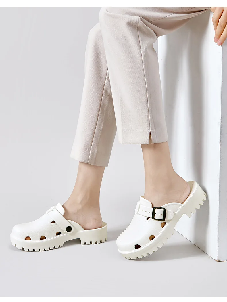 Smile Pop Women Platform Sandals Summer Clogs Slippers Fashion Women's Flat Slippers Outdoor Antiskid Waterproof Home Sandals detail