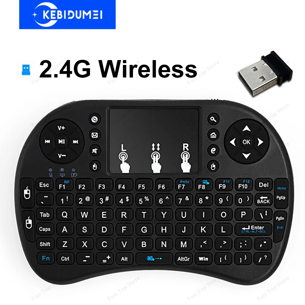 I8 2.4G Wireless Keyboard English Mini Keyboard Air Mouse Handheld Keyboard with Touchpad for Android LaptopTV BOX Projector detail