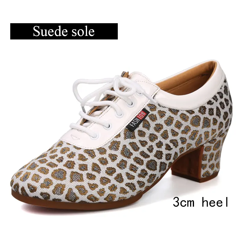 DKZSYIM Women Latin Dance Shoes Modern Tango Jazz Shoes Outdoor Leopard print Dance Shoes Woman Dance Sneaker SIZE34-41 product view