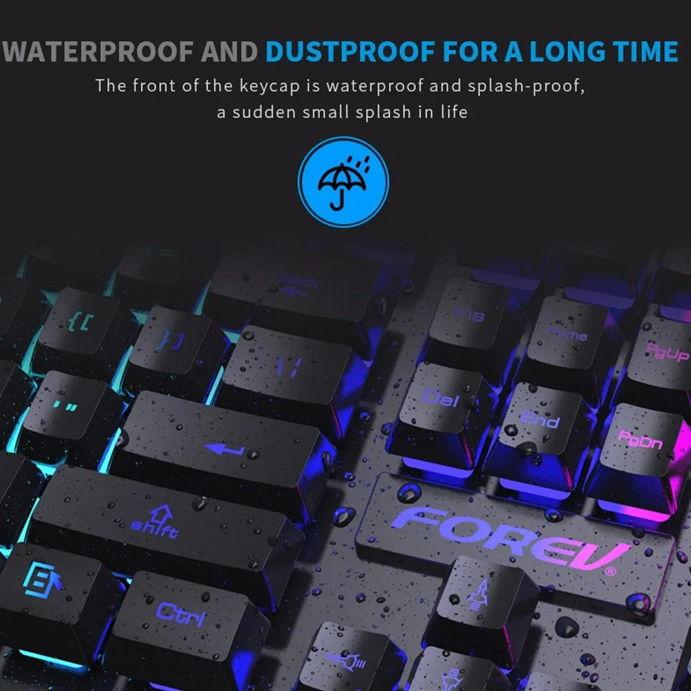 104Keys Wired Keyboard RGB Colorful Gaming Keyboard USB Wired Keyboard Standard Keyboard for PC Laptop Android Windows Mac OS detail