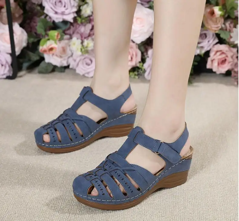 Summer New Slope Heel Baotou Sandals Large Women's Shoe Item Number- detail