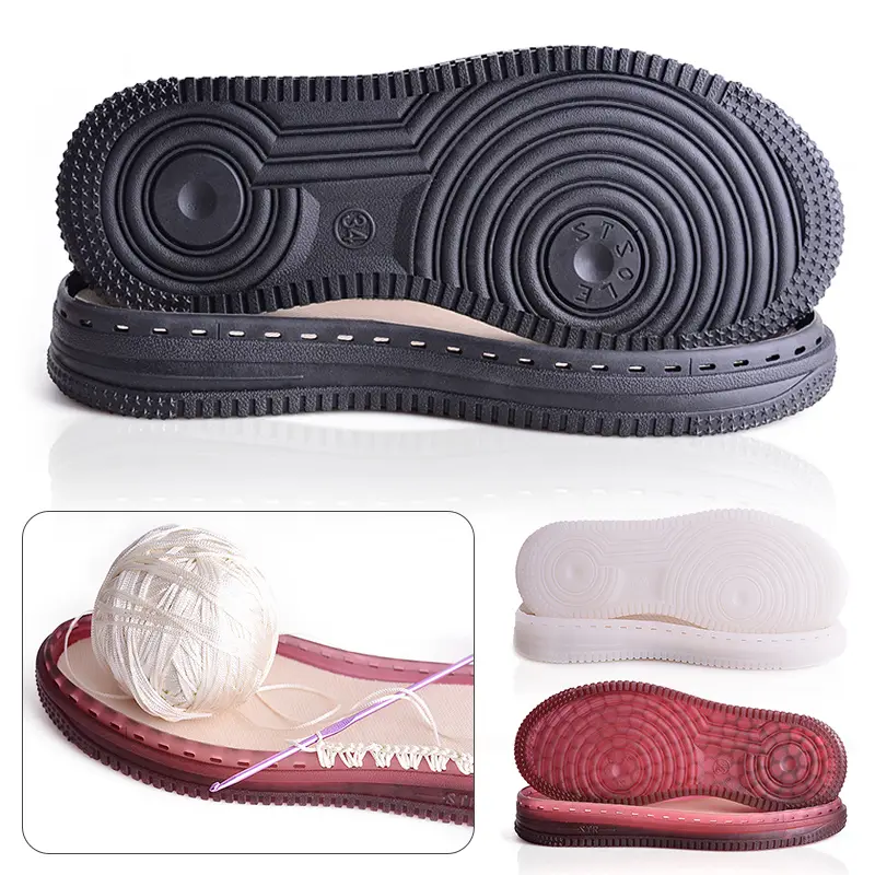 Anti-slip Shoe Patch Durable Repair Replacement For Boot Shoes Diy Hand Knitting Soft Rubber Soles Hand-woven Hook Line Soles