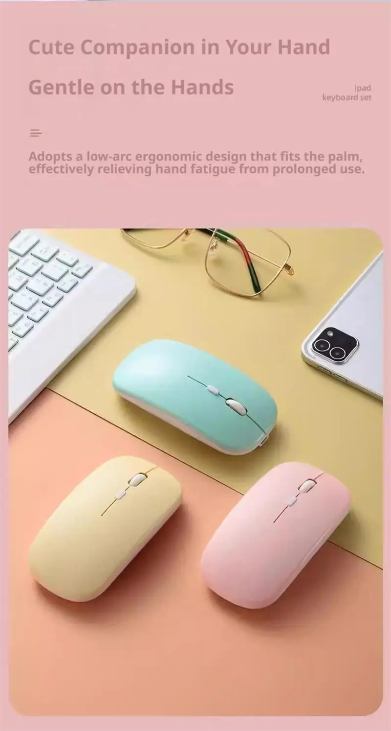 NexusClick Bluetooth Keyboard and Mouse For iPad Xiaomi Samsung Huawei Phone,Slim Mini Wireless Keyboard For Android IOS Windows detail