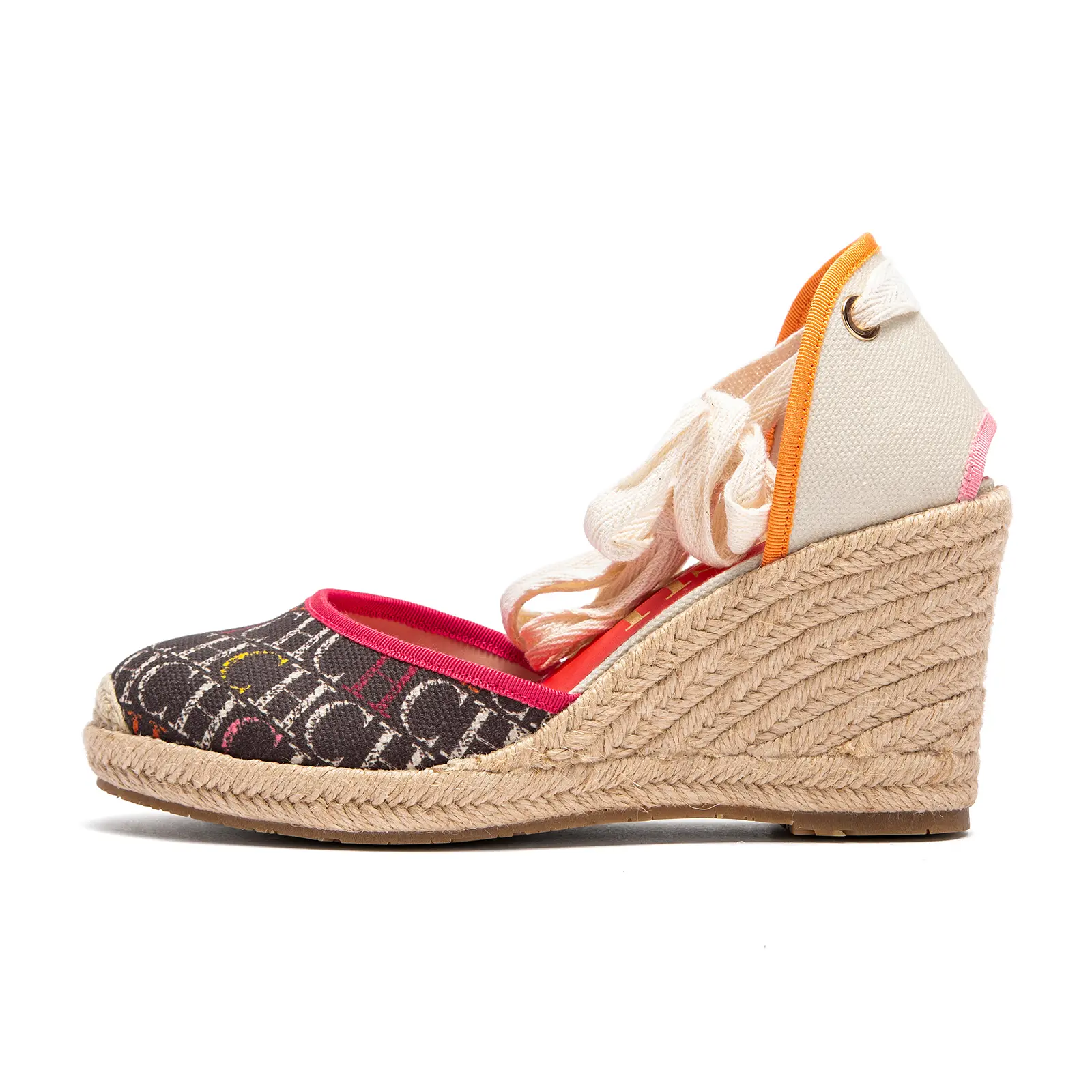 Women's Sandals 2025 New Hemp Bottom Slope Heel Sandals Comfortable and Breathable Holiday Beach Women's Shoes 8CM product view