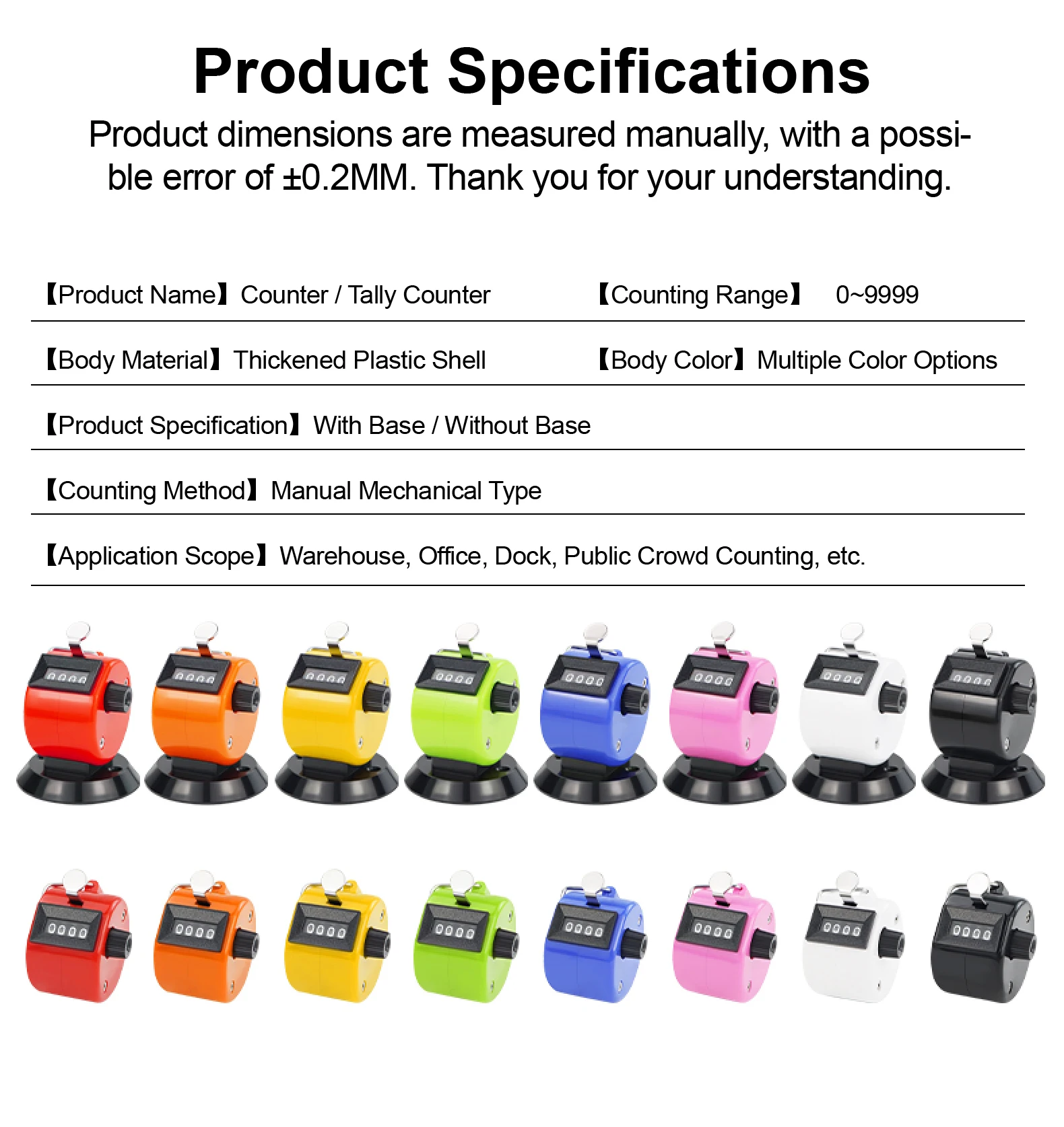 Manual Counter Mechanical Tally Handheld Rotary Clicker Counter Resettable People Counting Warehouse Golf Inventory Tool detail