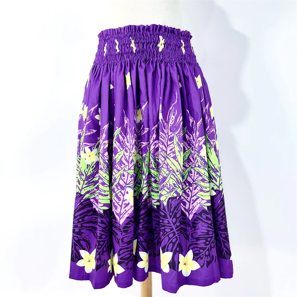 Hula Dance Girl Hawaiian Party Premium Pa'u Hula Skirt Customize Print Hula Dance Performance Short Skrits With Adjustable Waist detail