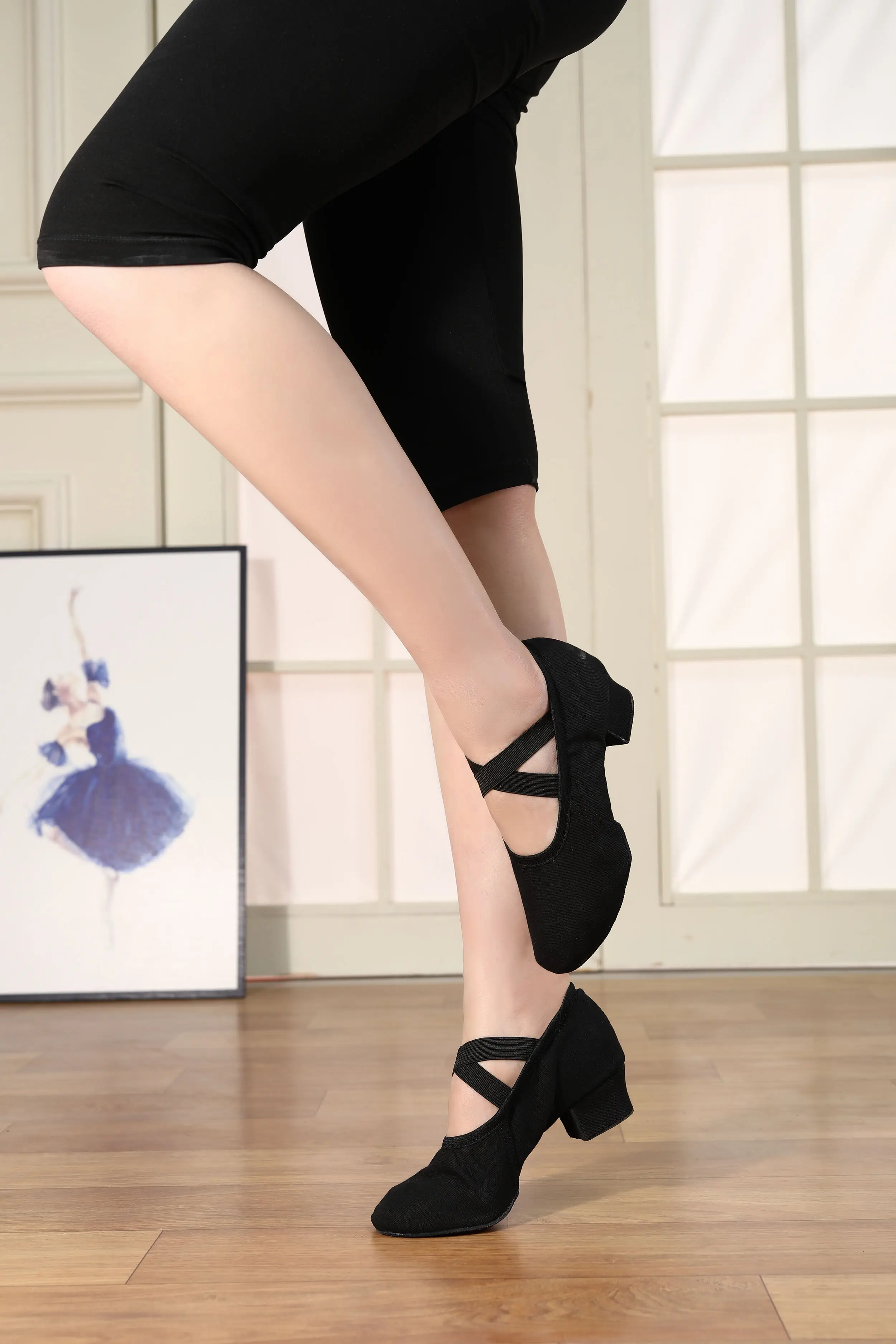 Women Ballet Dance Shoes for Girls Ballroom Teachers' shoes Ladies Modern Tango Dancing Shoes Salsa Training Shoes 3.5CM Heels product view