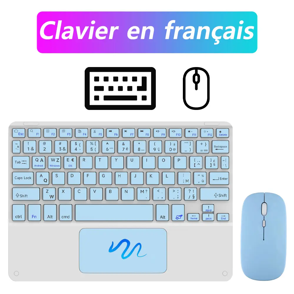 Wireless Keyboard with Touchpad for Android iOS Windows Bluetooth Keyboard and Mouse For Samsung Apple Lenovo Phone Tablet product view