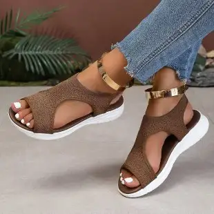 2026 Summer New Women's Open toed Sandals Outdoor Fashion Breathable Comfortable Slope Heel Casual Sandals product view