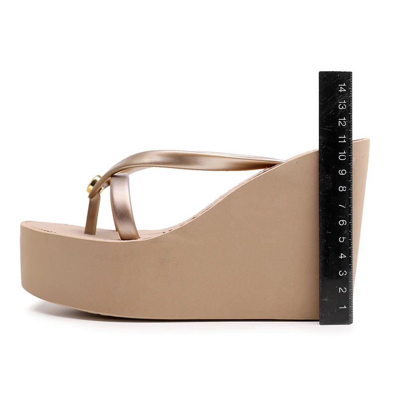 Summer Fashion Sexy Slim Super High Slope Heel Shoes With a Height Increase Of 11cm Non Slip Comfortable Party Beach Slippers detail