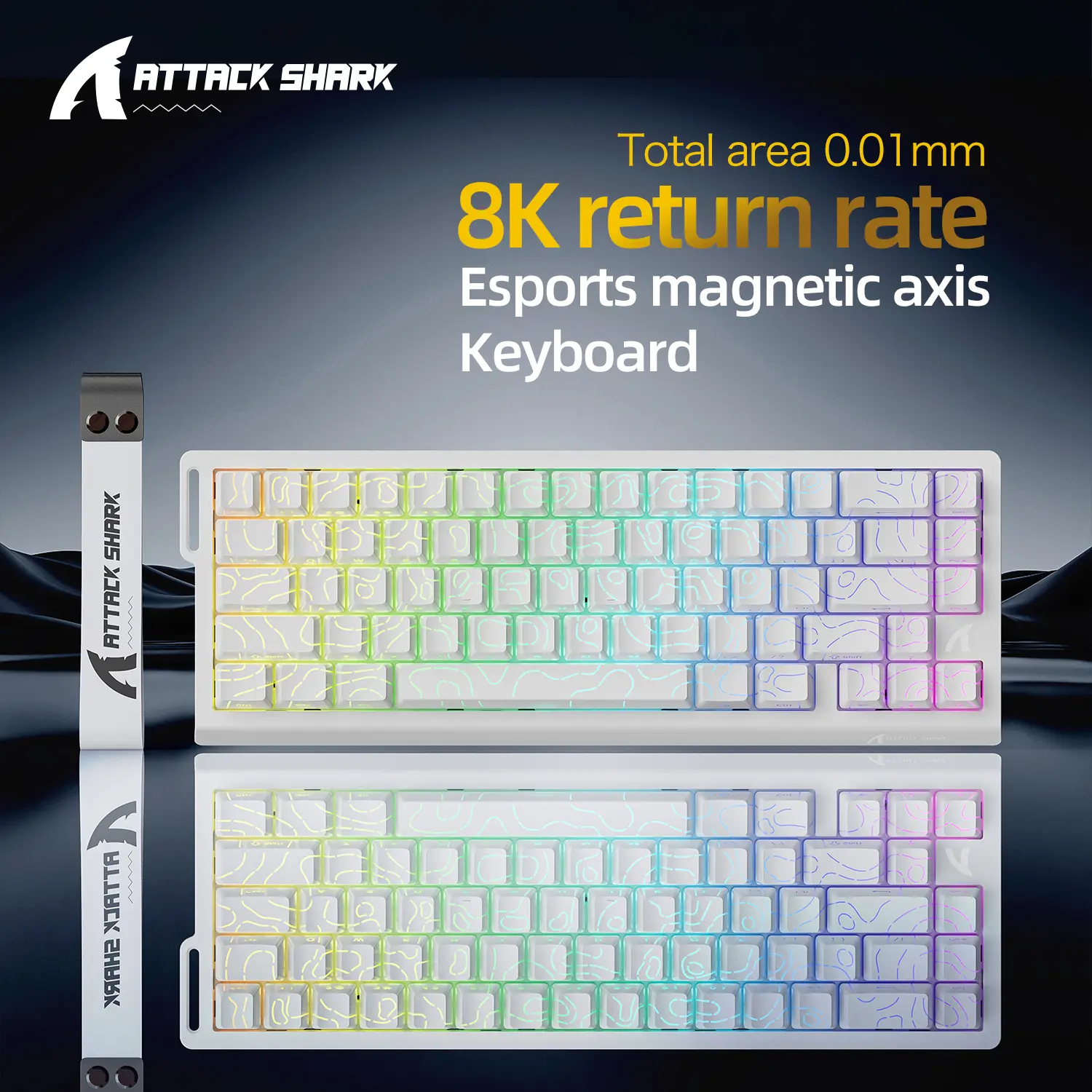 ATTACK SHARK X68 HE Rapid Trigger Keyboard Magnetic Switch 60% Wired 8KHz Hot Swappable Keyboard With RGB Lighting PBT Double-sh product view
