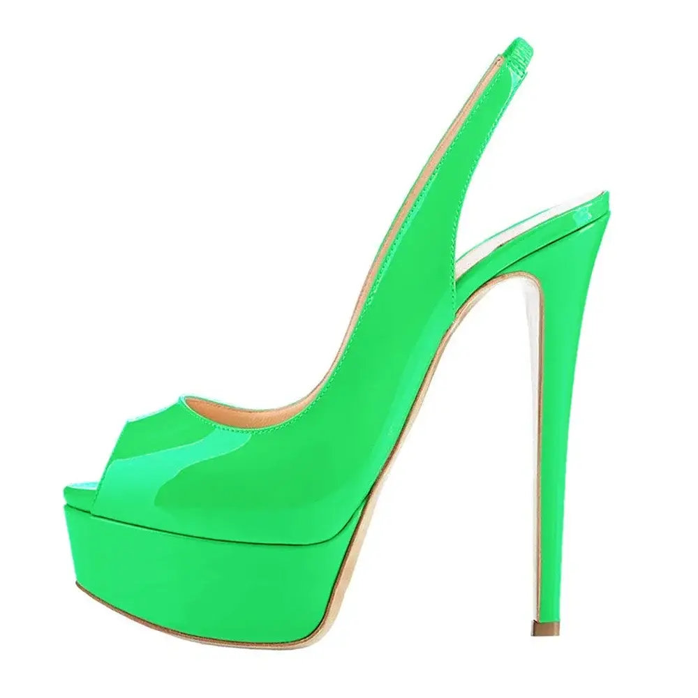 New Women's Pumps Stilettos 14CM Platform Super High Heels Sexy Open Toe Sandals Gladiator Party Dress Women Shoes Large Size 44 product view
